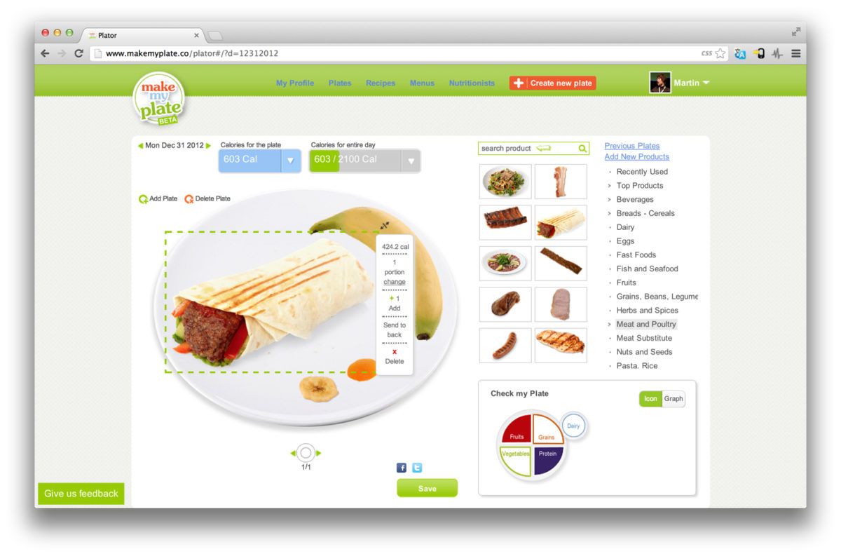 MakeMyPlate, la nuova app per dieta