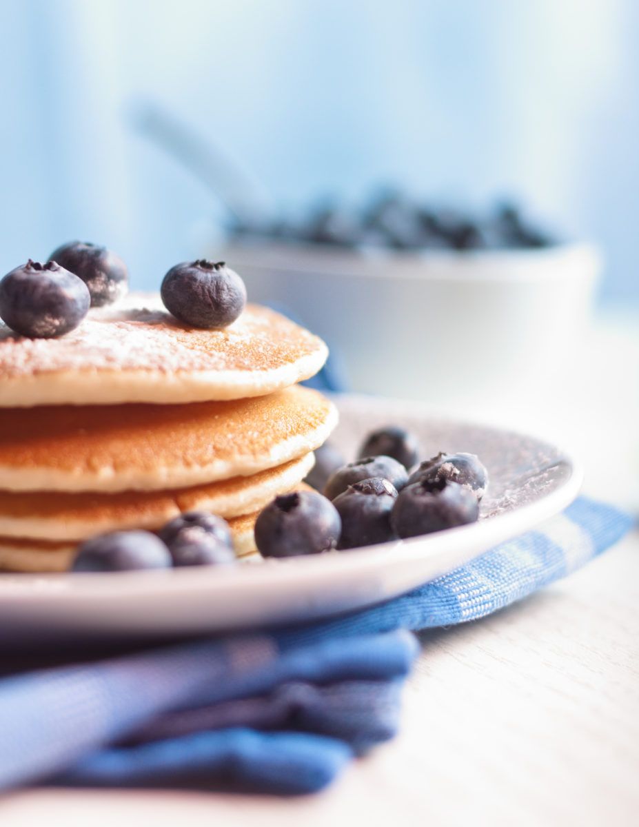 Pancake dietetici ai mirtilli e limone