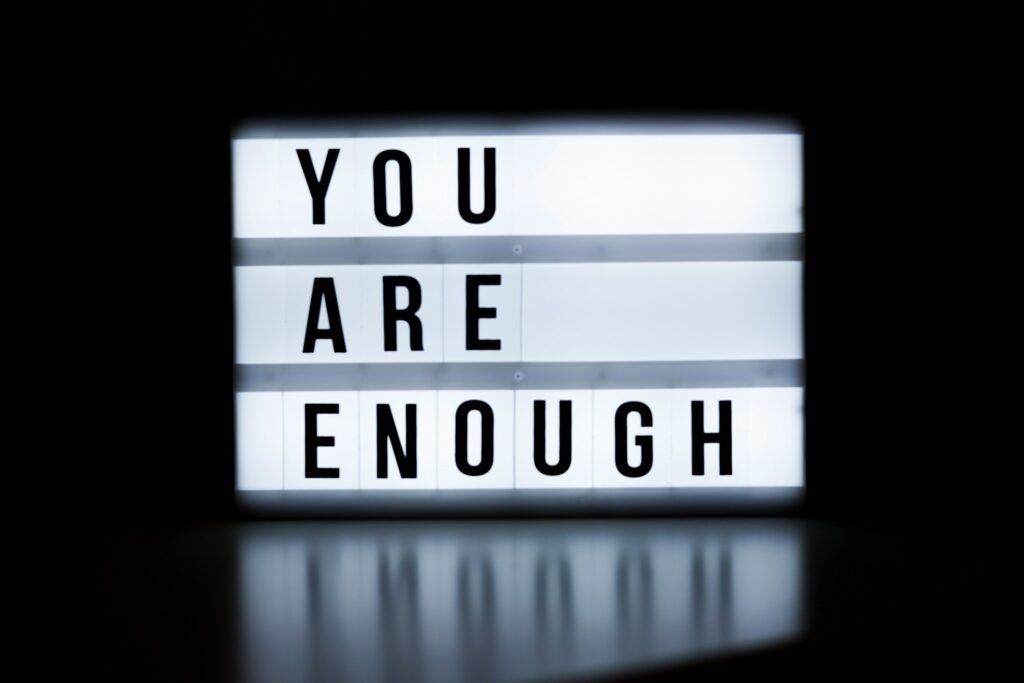 testo al neon you are enough