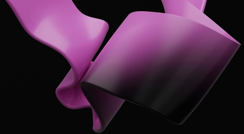 nastro violetto su sfondo nero