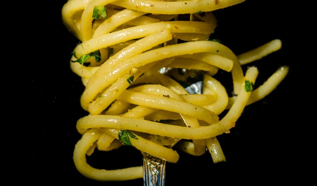 foto della pasta forchettata di pasta