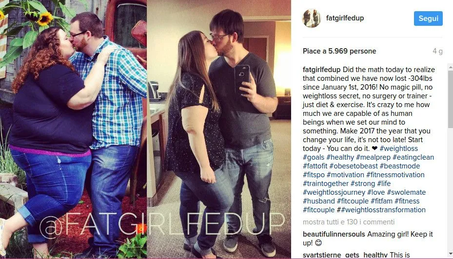 Amore può voler dire… a dieta in coppia!