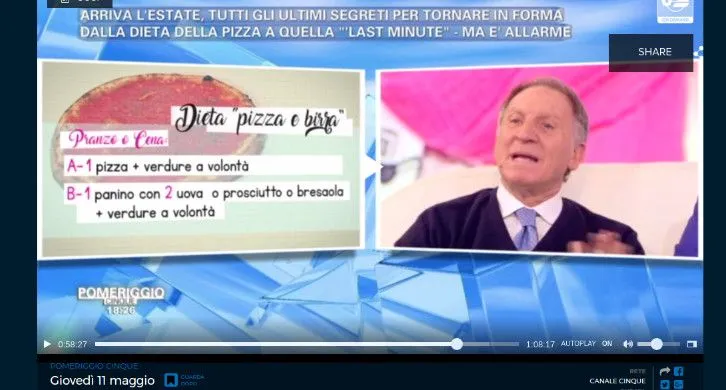 La dieta della pizza del dottor Sorrentino