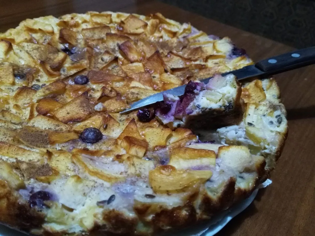 Torta di mele light, torta proteica senza burro