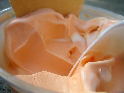 mousse arancia light cucchiaio in un dolce all'arancia